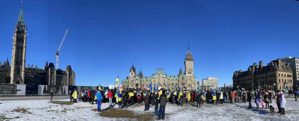 February 24, 2024 rally at Parliament (courtesy of Russia Embassy Protesters).
